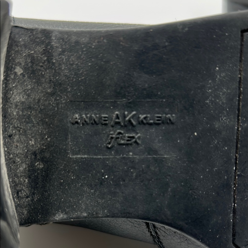Anne Klein Lorissa Leather Ankle Booties Women's 6.5 Black Ruched Detail Zip Up - Picture 13 of 14